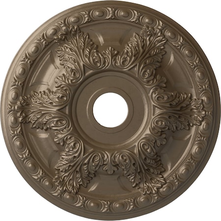 Ekena Millwork Granada Ceiling Medallion (Fits Canopies up to 7 1/8"), 23 3/8"OD x 3 5/8"ID x 2 1/2"P, Warm Silver CM23GAWSS